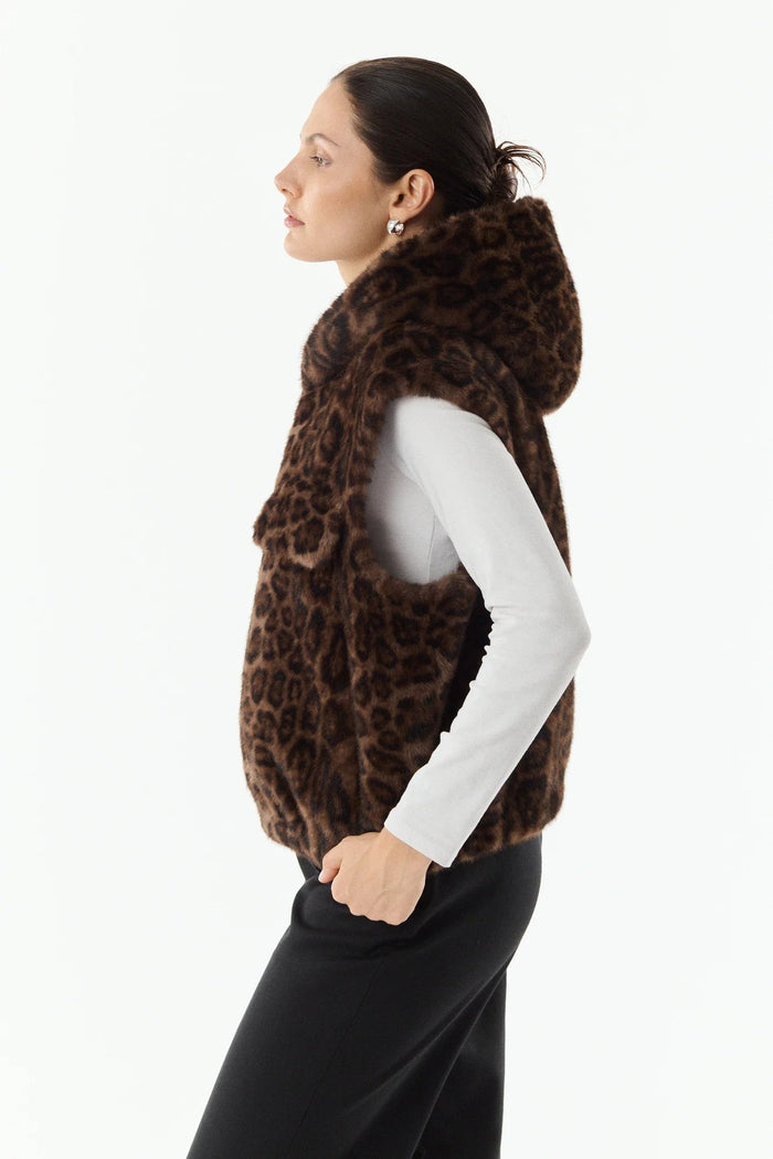 Hazel Gilet senza maniche in pelliccia sintetica-4