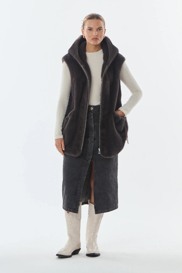Maury Gilet senza maniche in pelliccia sintetica-1