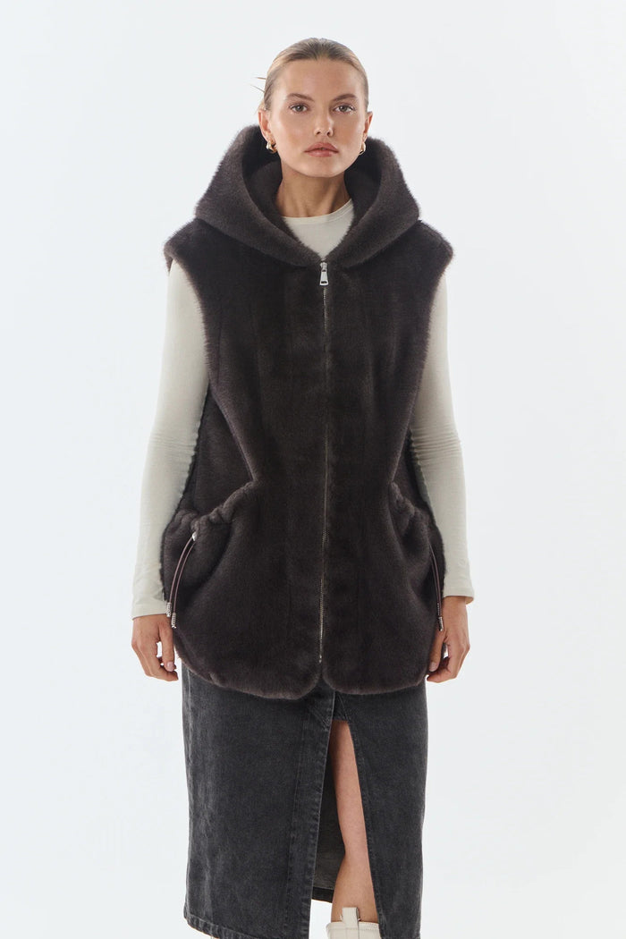 Maury Gilet senza maniche in pelliccia sintetica-2
