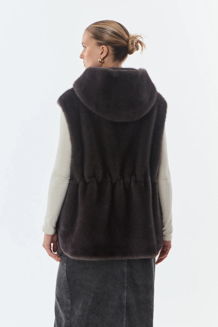 Maury Gilet senza maniche in pelliccia sintetica-4