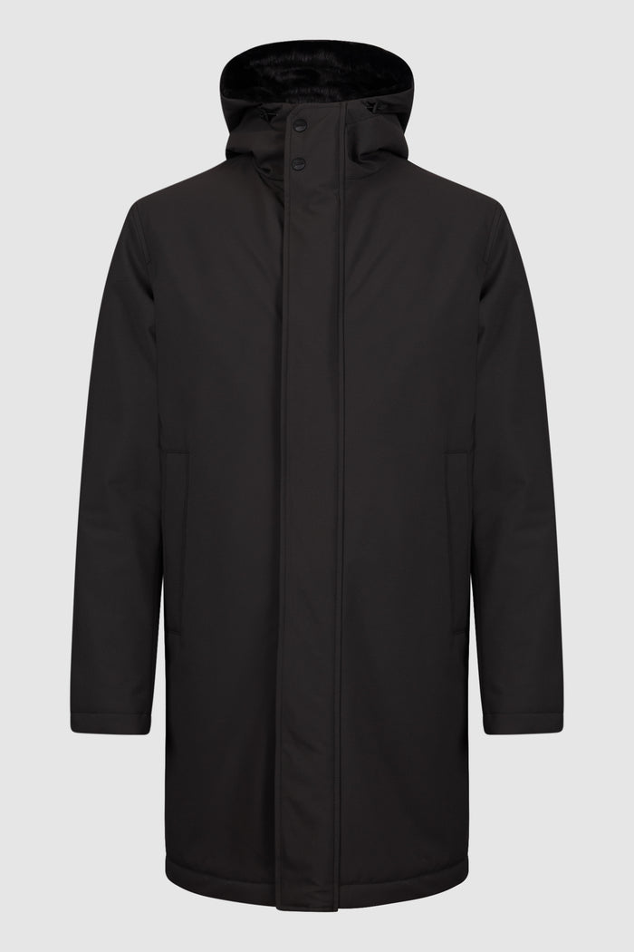 PARKA IN TWILL OPACO E LIGHT FAUX FUR