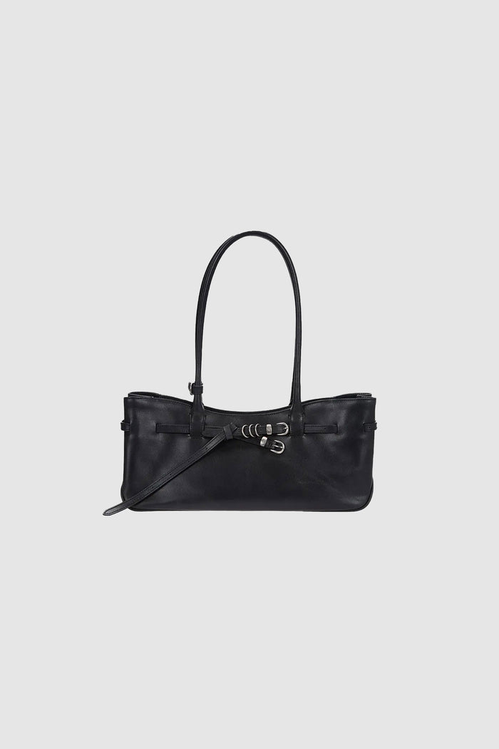 GRANDMA USED SHOULDER BAG_black plain-1