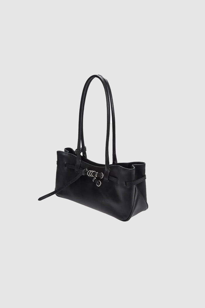 GRANDMA USED SHOULDER BAG_black plain-3