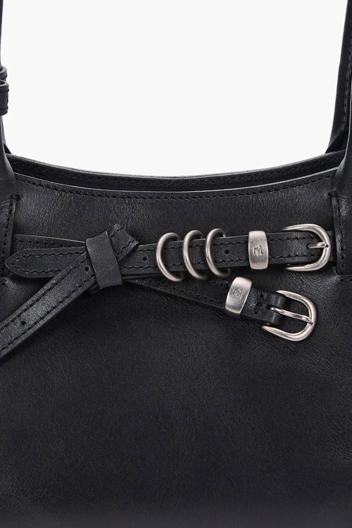 GRANDMA USED SHOULDER BAG_black plain-6