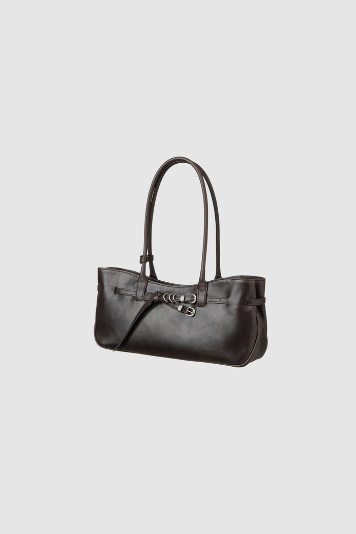 GRANDMA USED SHOULDER BAG_sepia pull-up-5
