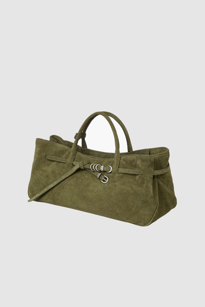 GRANDMA USED BAG_dark olive suede-3