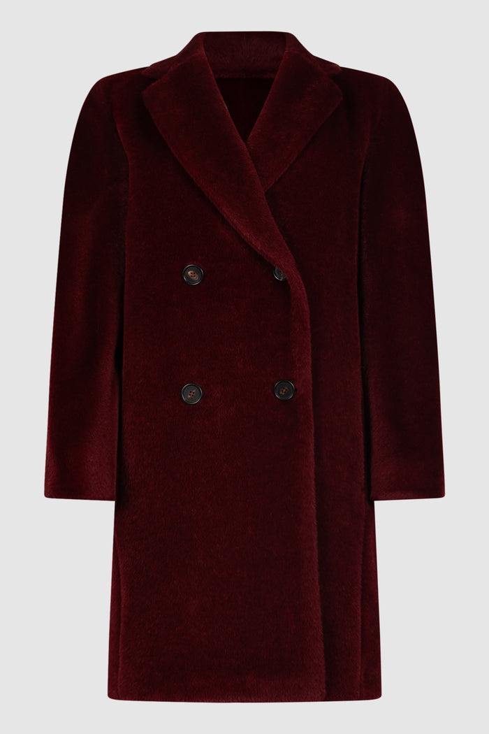 Roseto cappotto midi in alpaca e lana