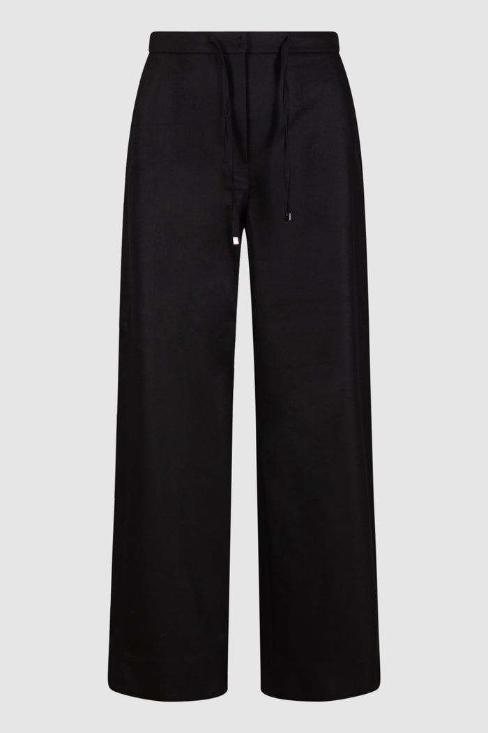 Pantalone jogging in lana stretch - Nero-1