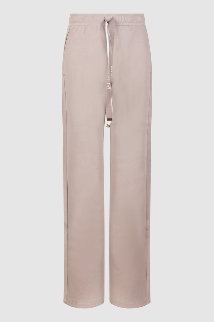 Pantalone ampio in jersey double - Beige