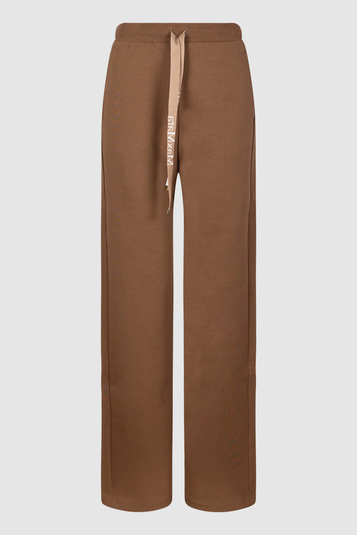 Pantalone ampio in jersey double - Cammello-1