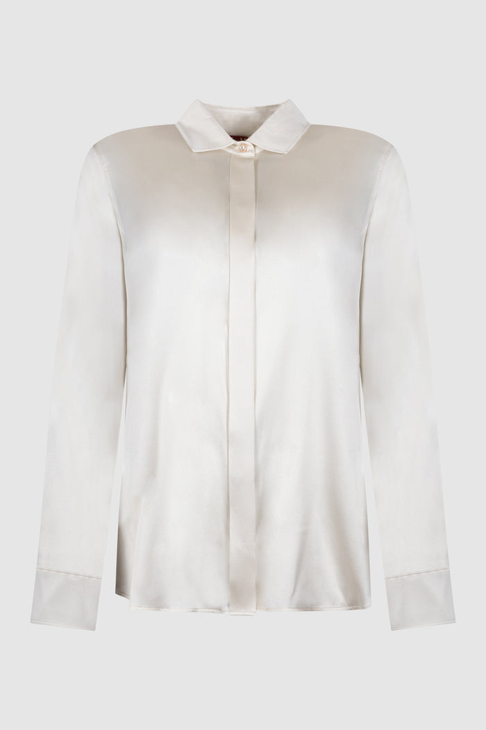 Camicia maschile in raso di seta - Seta