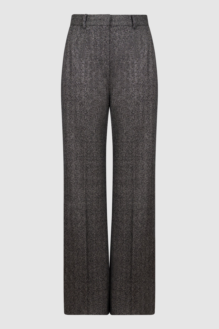 Pantalone flare in jersey jacquard