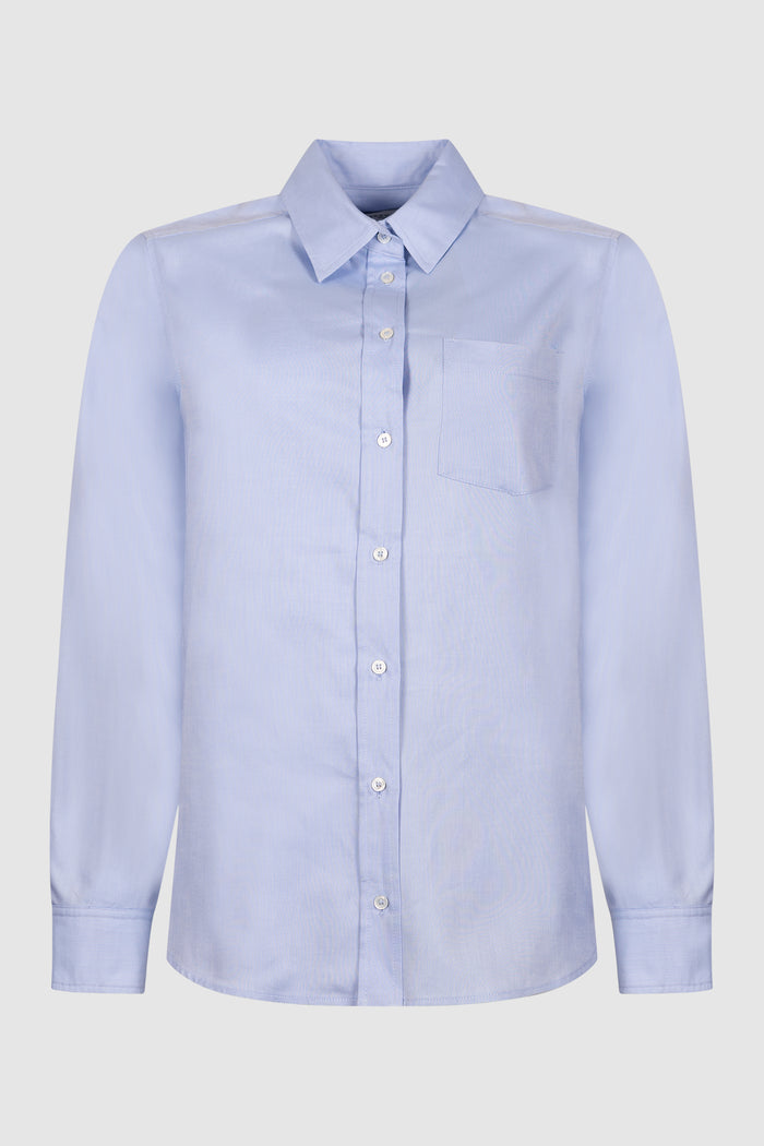 Camicia in Oxford di cotone - Azzurro-1