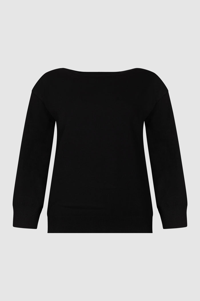 Maglia in filato rasato di viscosa - Nero