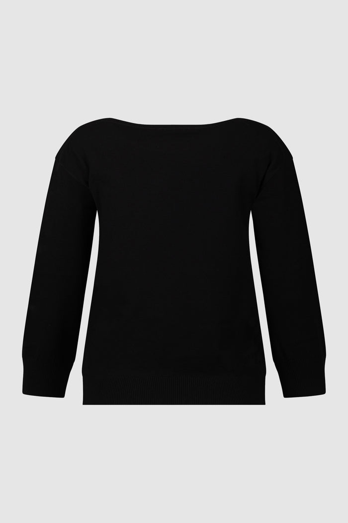 Maglia in filato rasato di viscosa - Nero-2