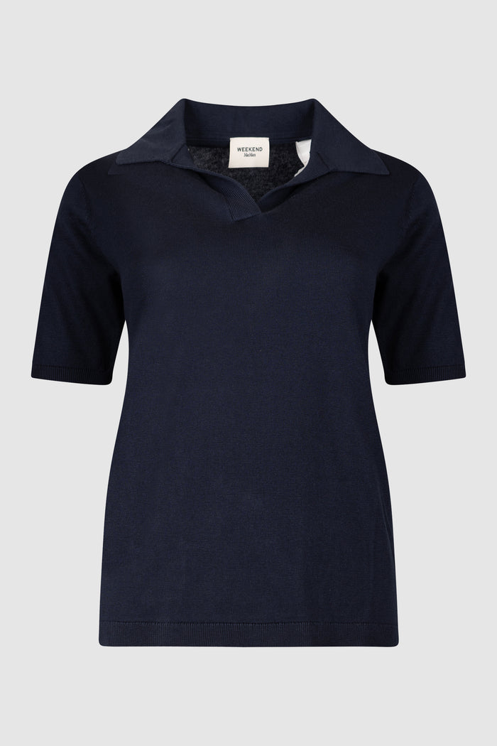Maglia in filato di seta e cotone - Blu