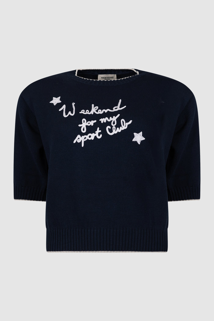 Maglia in filato di cotone con ricami