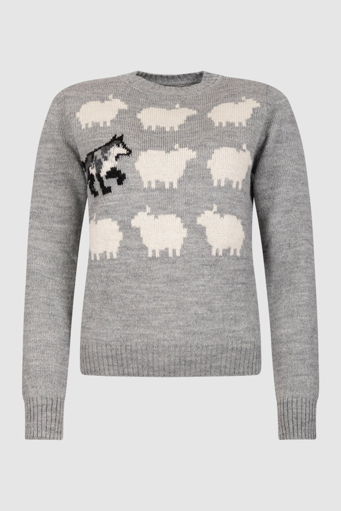 Maglia in filato di misto alpaca e lana - Grigio chiaro-1