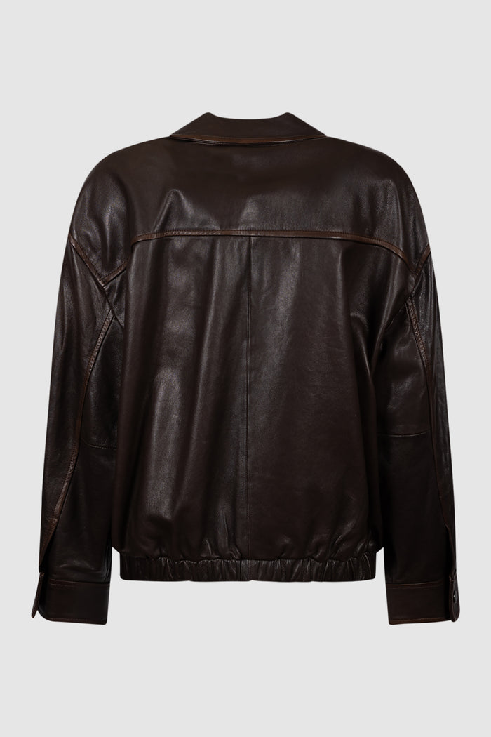 Bomber in nappa - Testa moro<BR/>-2