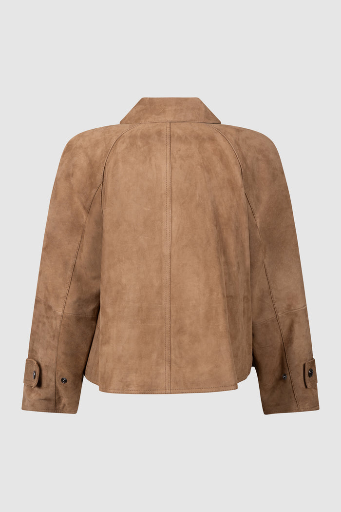 Giacca in morbido suede - Nocciola-2