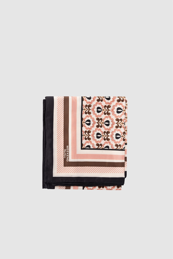 Foulard in seta stampata - Bianco avorio-2