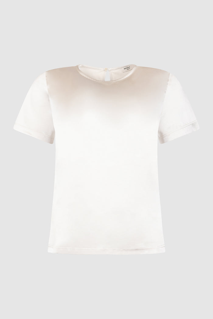 T-shirt girocollo in raso -