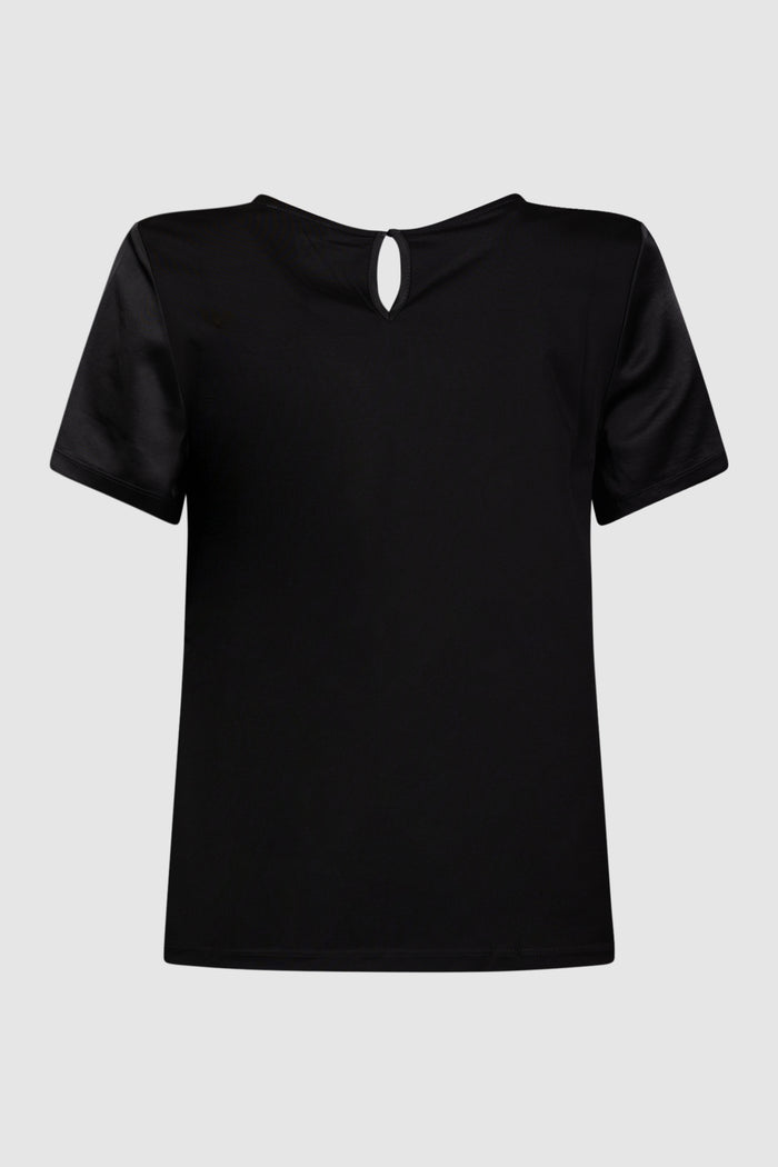 T-shirt girocollo in raso - Verde-2