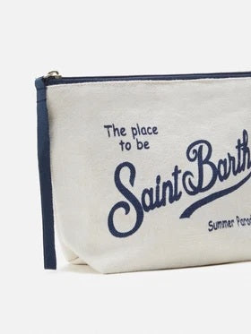 Pochette Aline in lino bianca tinta unita-2