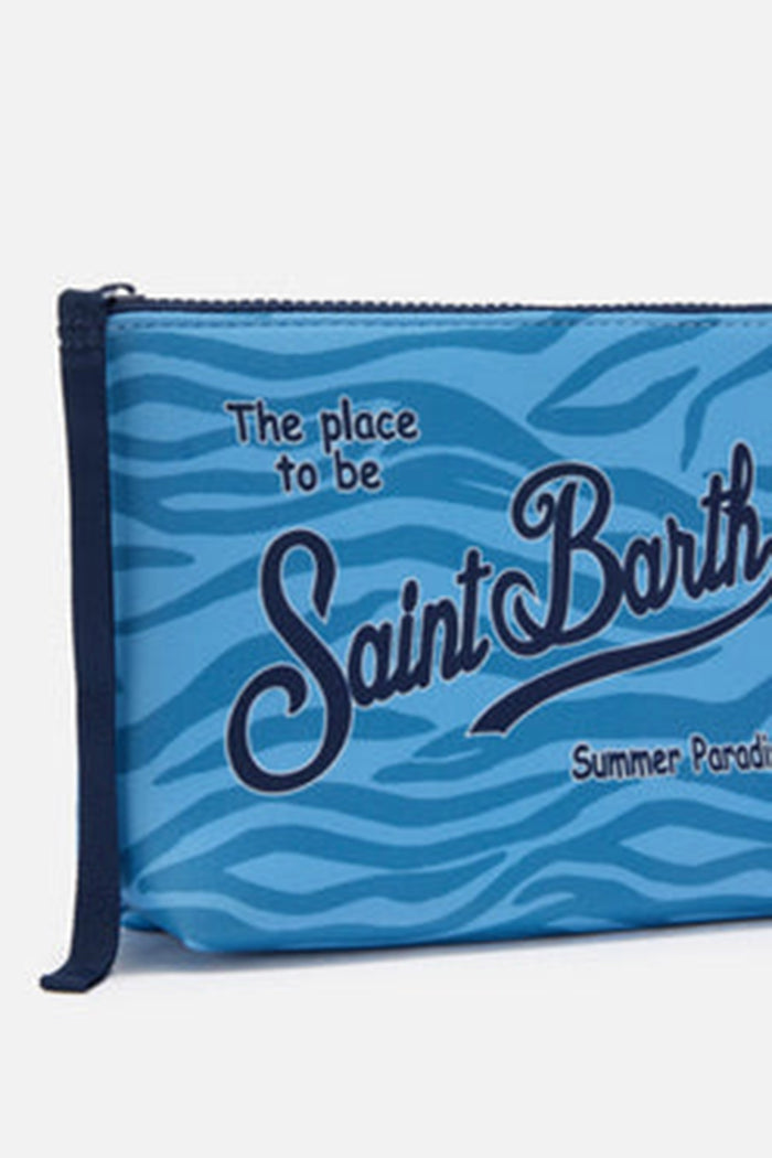 Pochette Aline in scuba con stampa zebrata azzurra-2