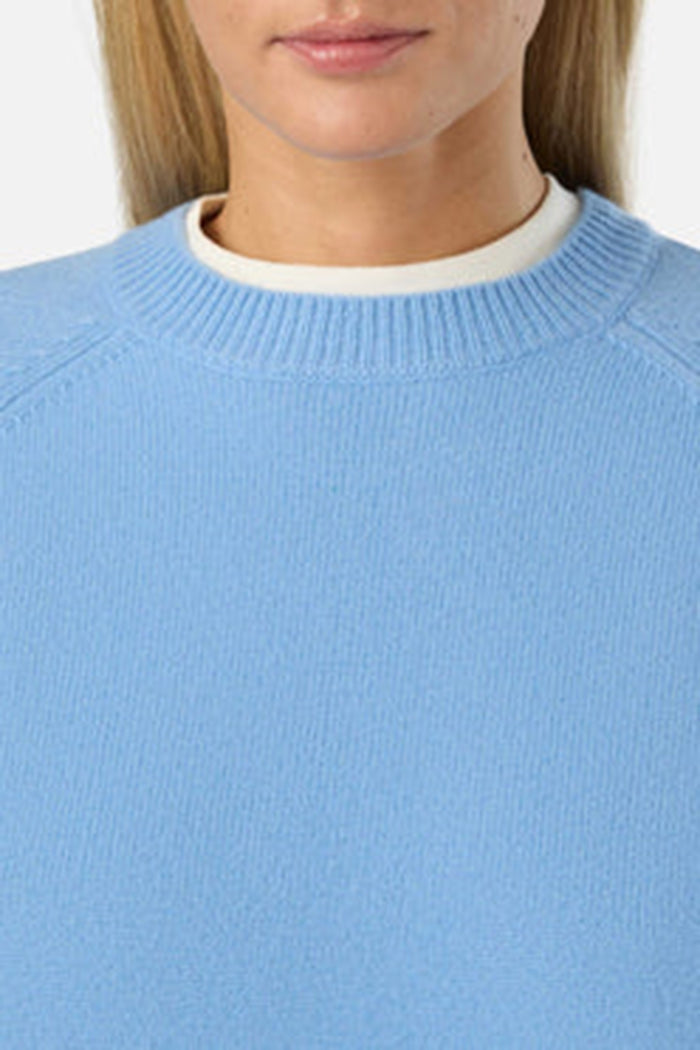 Maglia girocollo Delphine azzurra in lana-2