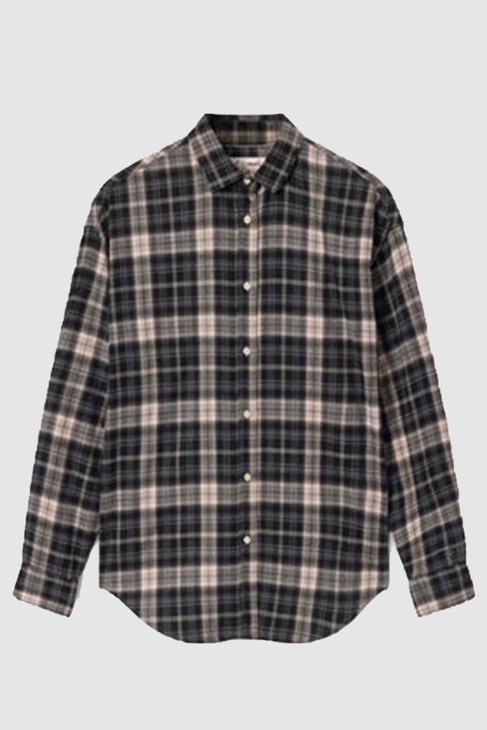 Camicia Gigy in flanella con motivo tartan e ricamo logo-1