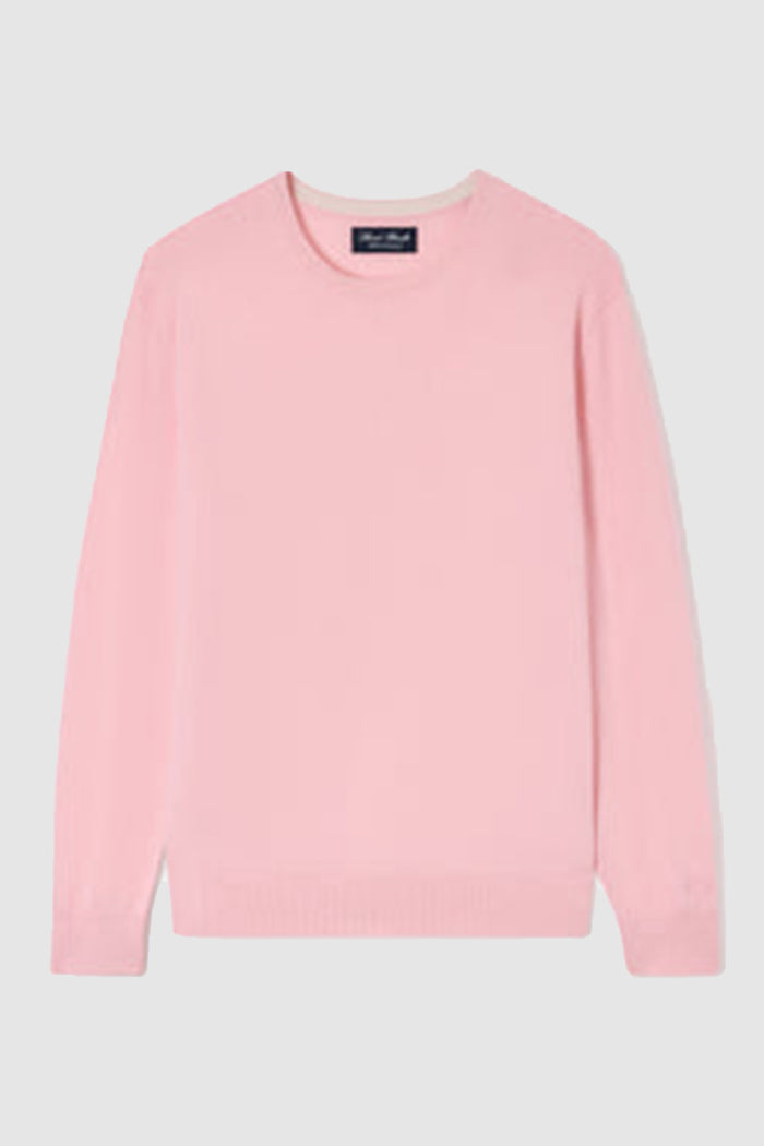 Maglia girocollo Regent rosa in cashmere-1