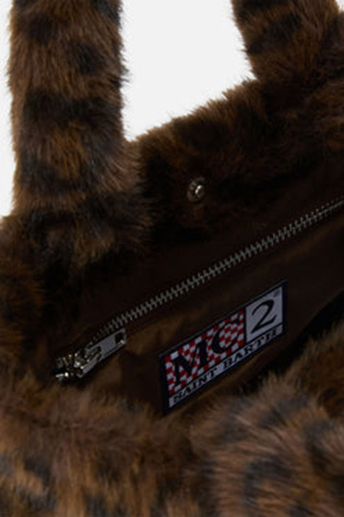 Borsa Mini Vanity Soft in effetto pelliccia con stampa leopardata-4