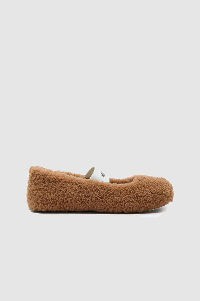 BALLERINA MARRONE IN SHEARLING