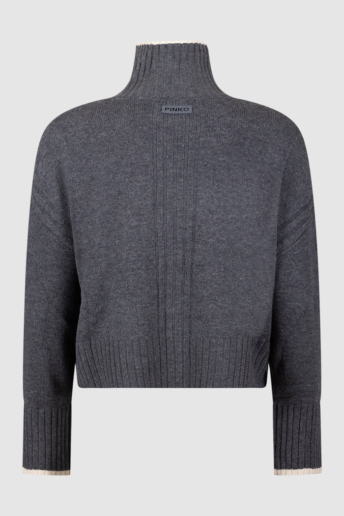 Maglione dolcevita in lana e cashmere-2