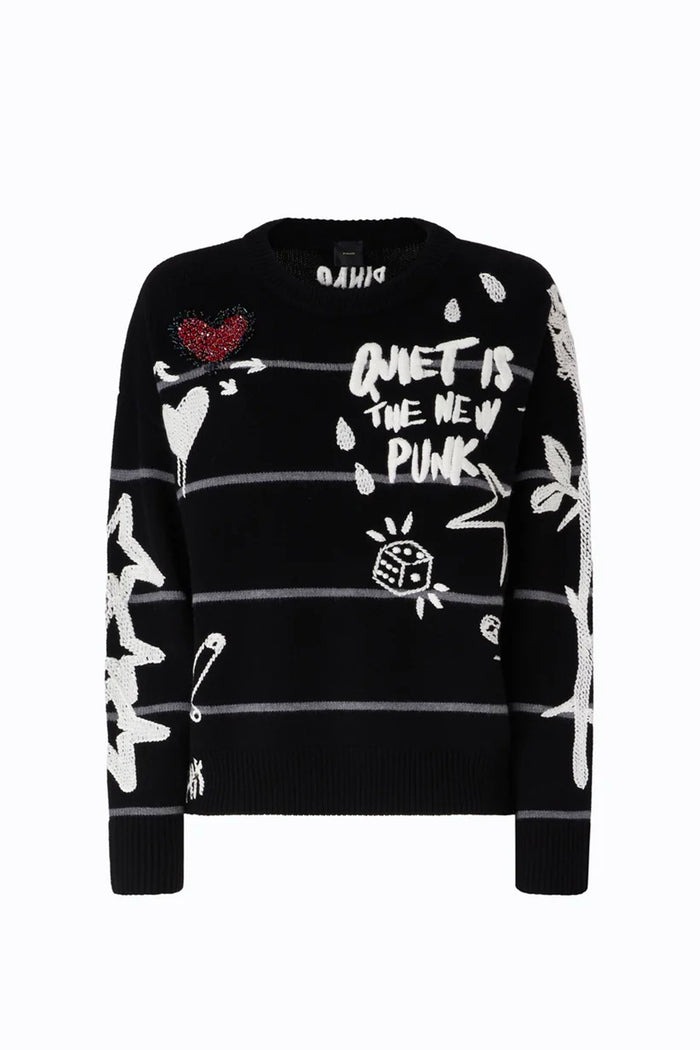 Maglia in lana merino Quiet Is The New Punk-2