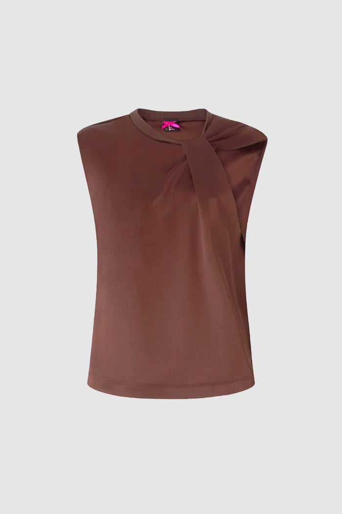 Blusa senza maniche in satin-1