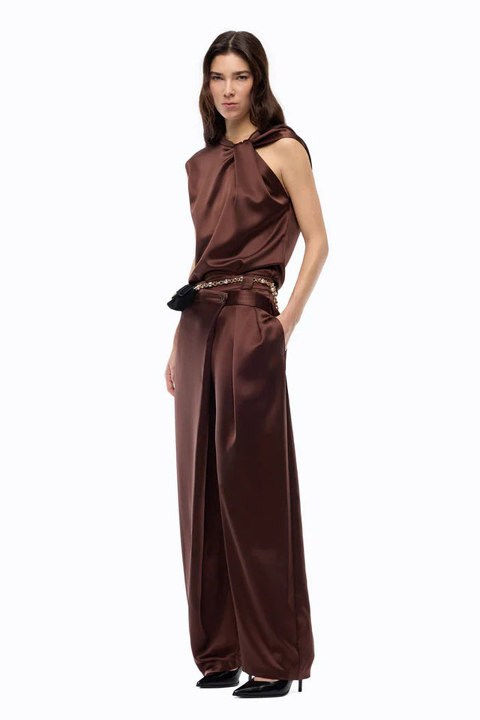 Blusa senza maniche in satin-4