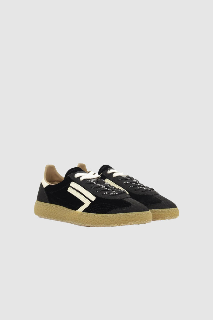 Sneakers in velluto e cuoio scamosciato-2