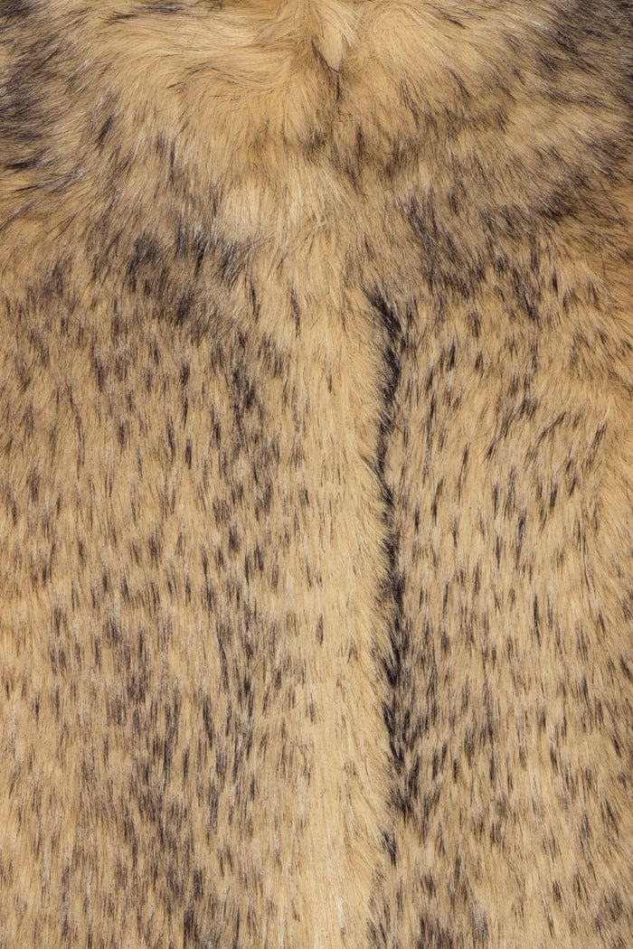 Giacca corta in pelliccia sintetica beige-6