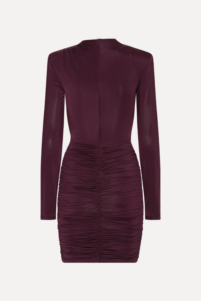 Mini abito drappeggiato bordeaux-2