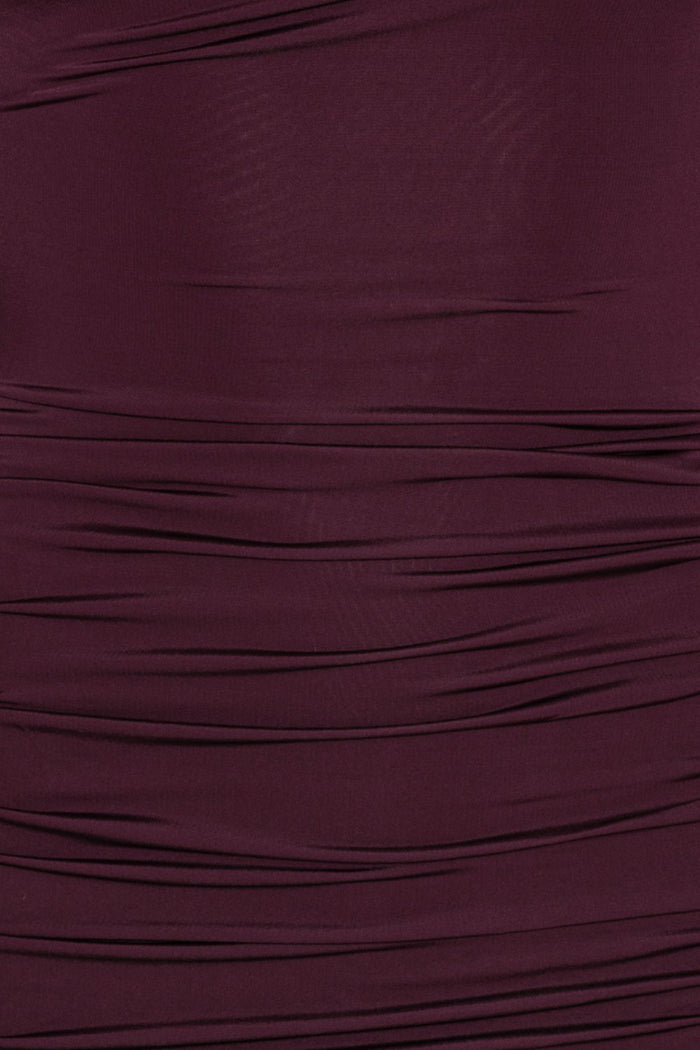 Mini abito drappeggiato bordeaux-3