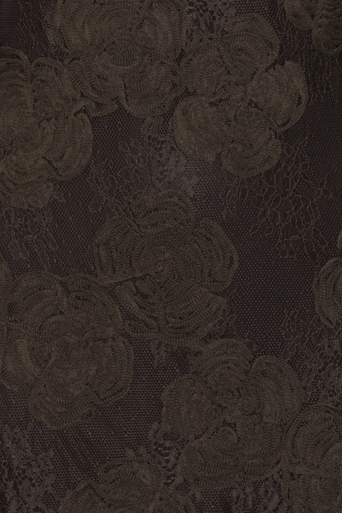 Abito corto 3D con fiori, marrone scuro-3