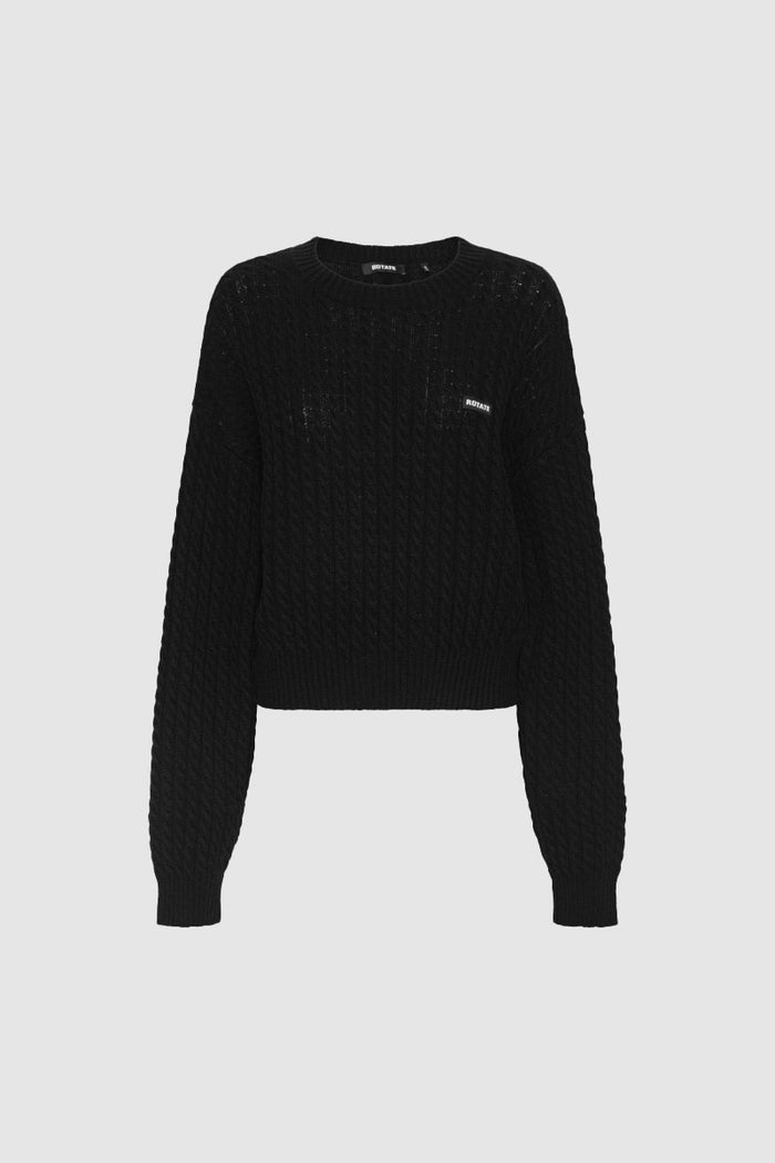 Maglione girocollo a trecce