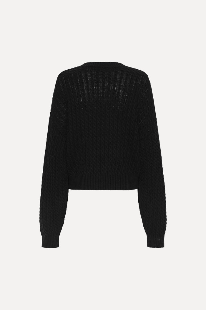 Maglione girocollo a trecce-2