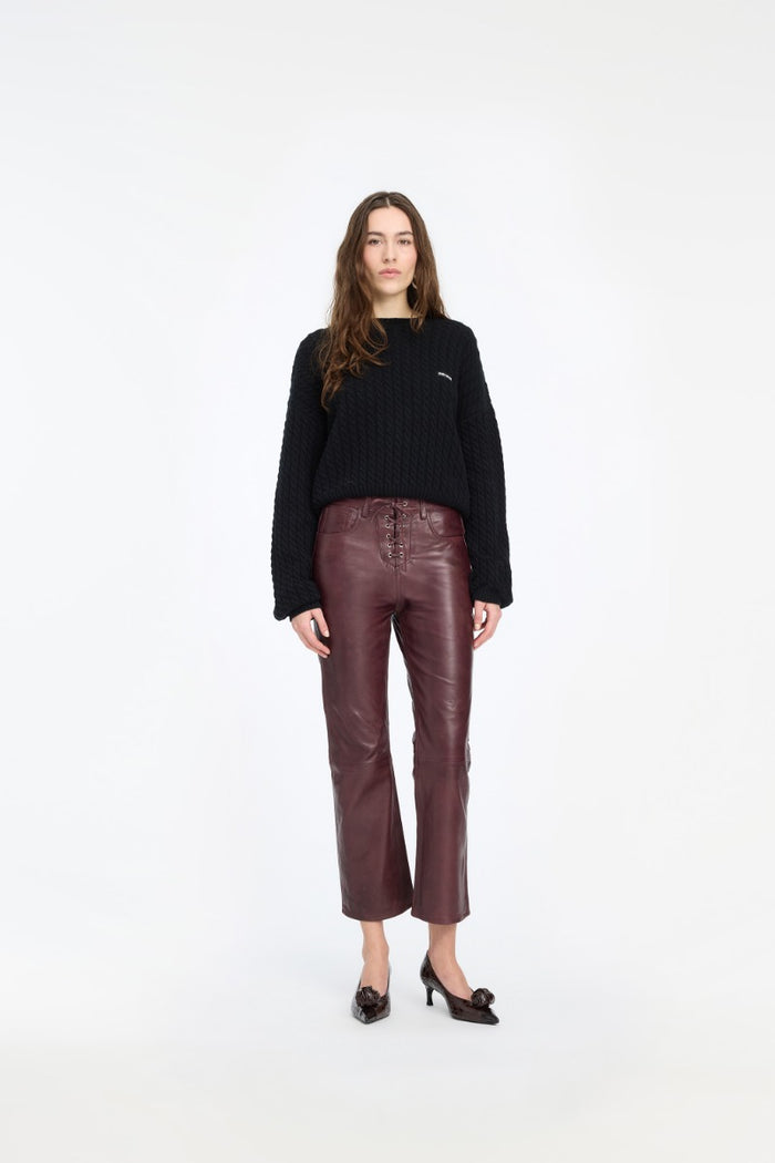 Maglione girocollo a trecce-3