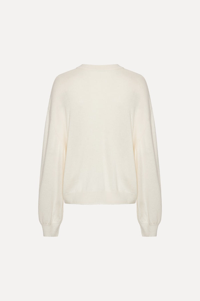 Maglione oversize in maglia bianco-2
