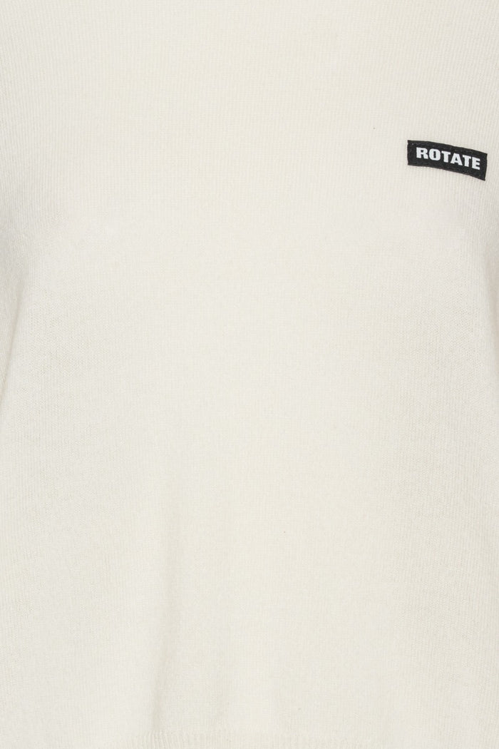 Maglione oversize in maglia bianco-6
