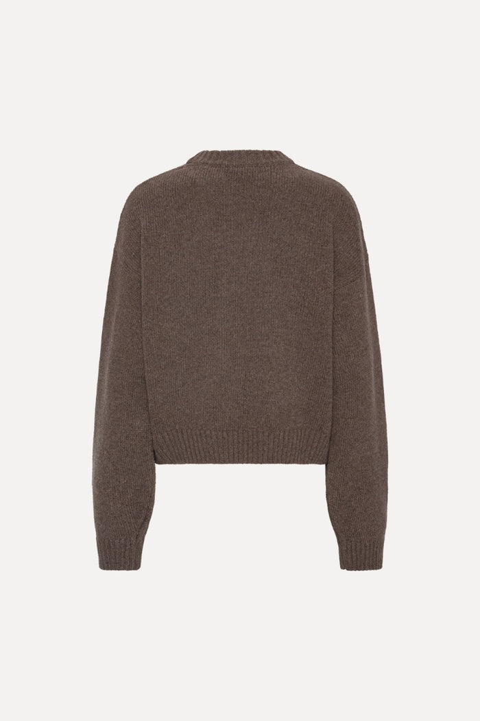 Maglione girocollo marrone-2