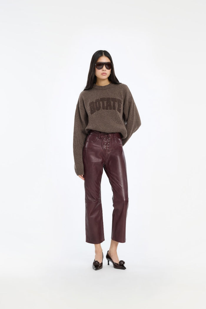 Maglione girocollo marrone-3